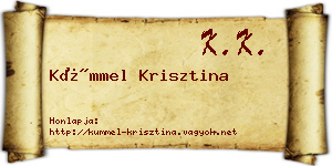 Kümmel Krisztina névjegykártya